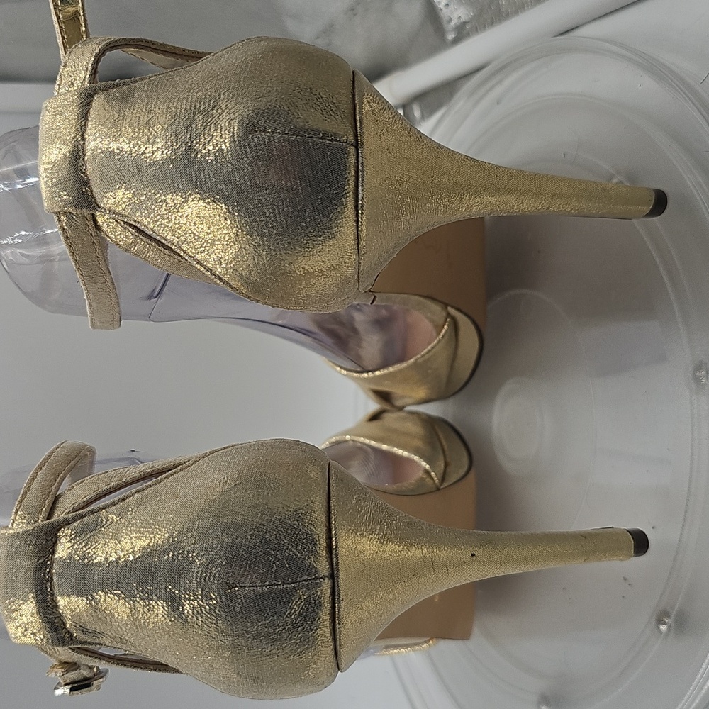 K NINA WOMENS SIZE 9m GOLD 4” HEELS - Picture 4 of 11
